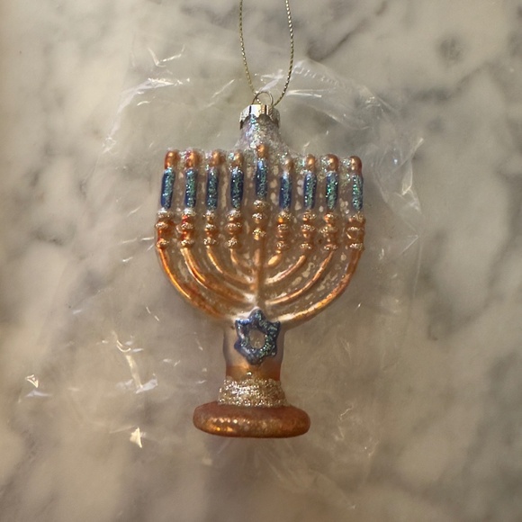 NEW Cody Foster Menorah Gold and Blue Ornament - Picture 1 of 3